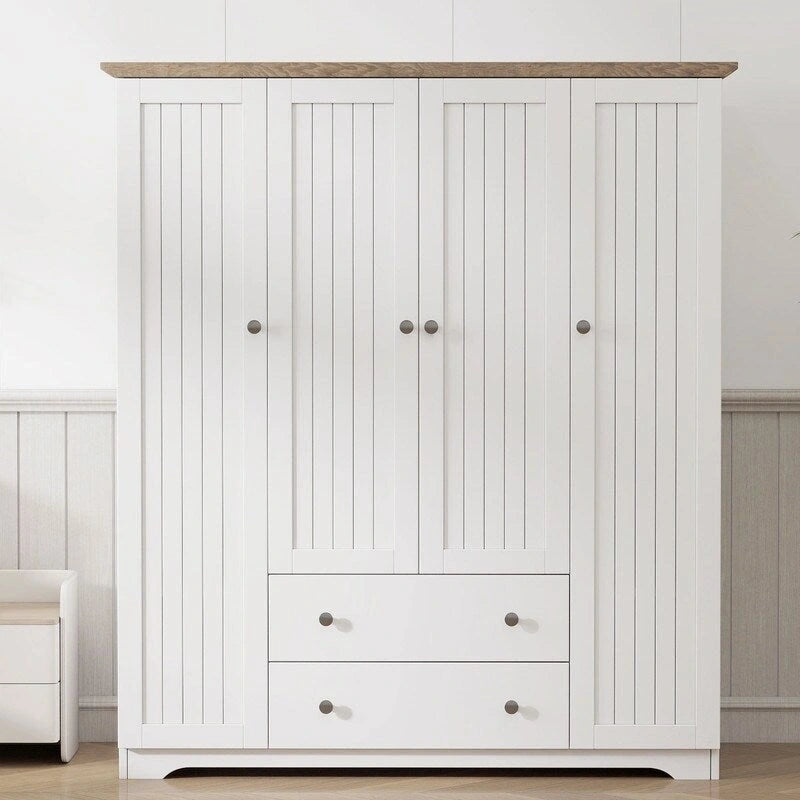 Armoire quatre portes avec deux tiroirs - 60,6 L x 20,8 P x 68,5 H
