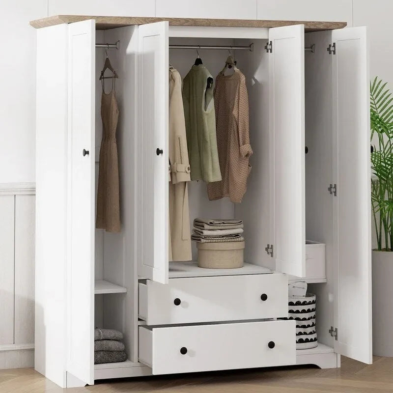 Armoire quatre portes avec deux tiroirs - 60,6 L x 20,8 P x 68,5 H
